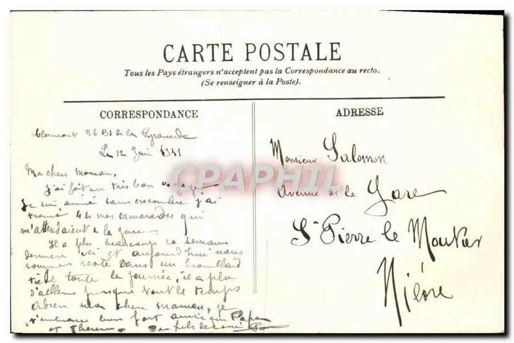 Arredores do Mont-Dore — O Puy de Sancy — LL. — N° 147 - Verso