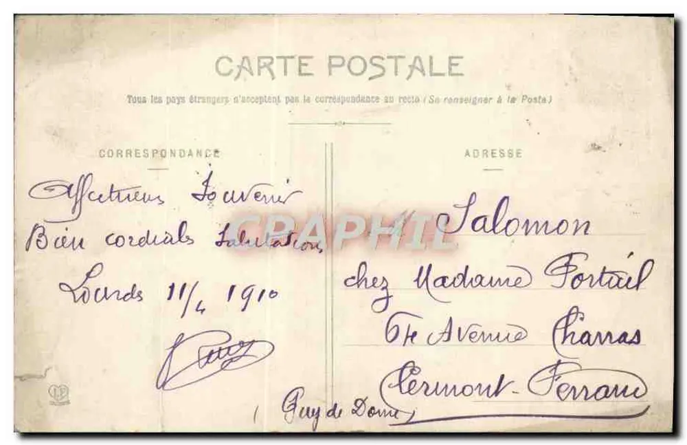 Lourdes — Widok ogólny — Wydawca L. Puy de Doma, n° 2 - Rewers