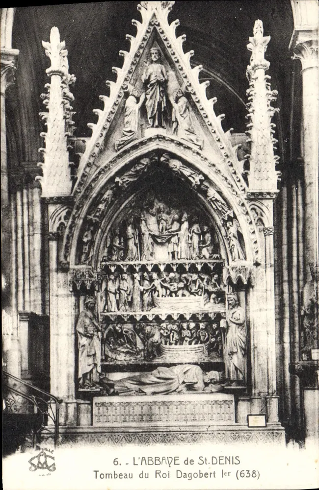 Grab des Königs Dagobert I. in der Abtei Saint-Denis — Phototypie 'Atellile', Paris - Vorderseite