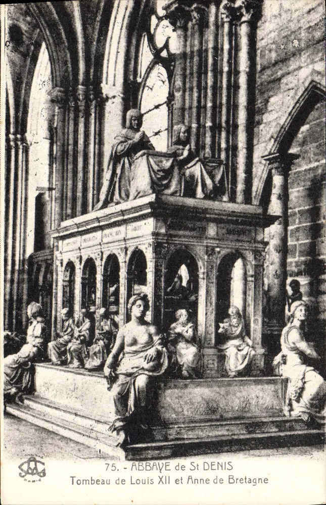 Abtei von St Denis — Grabmal von Ludwig XII. und Anne von Bretagne — Phototypie "L'Aphelle", Paris, n°75 - Vorderseite