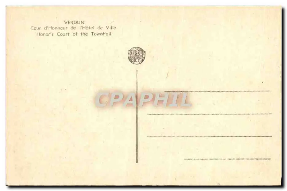Cour d'Honneur des Rathauses — Verdun — Verleger unbekannt - Rückseite