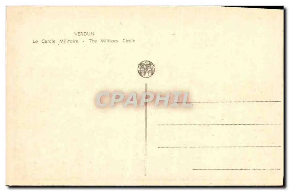 O Círculo Militar em Verdun — editor não visível - Verso