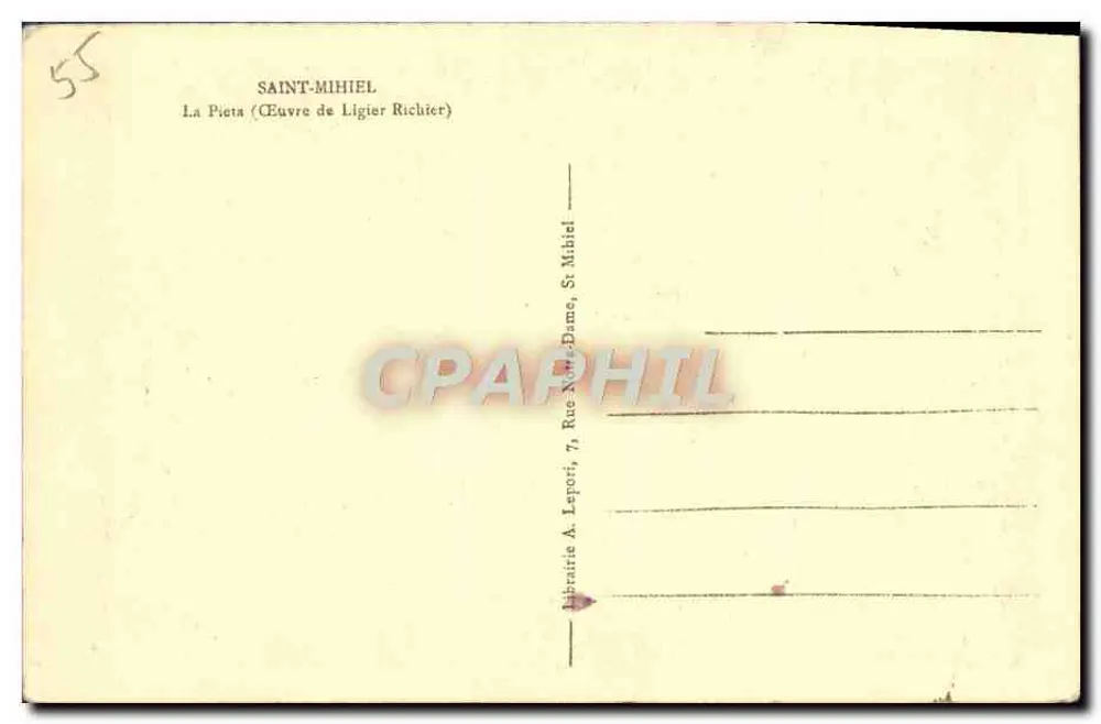 A Pietá — Obra de Ligier Richier — Livraria A. Lepori, Saint-Mihiel - Verso