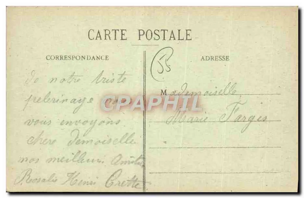 Saint-Mihiel — O Sépulcro, obra de Ligier Richier — Madame Delaty, Livraria Central, St-Mihiel - Verso
