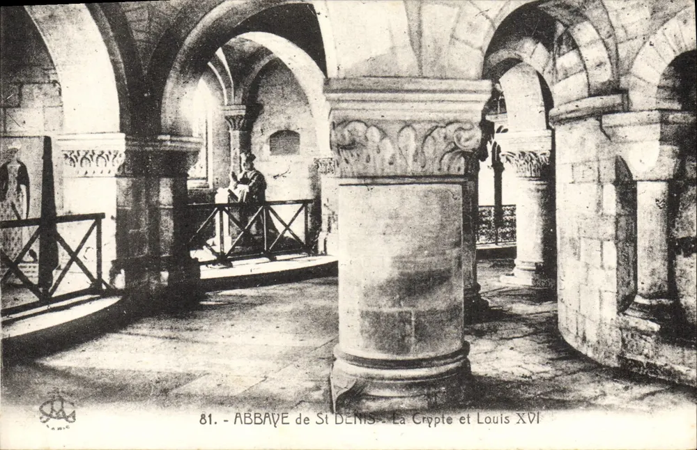 Abadia de St Denis — A Cripta e Luís XVI — Fototipia L'Apelle, n°81 - Frente