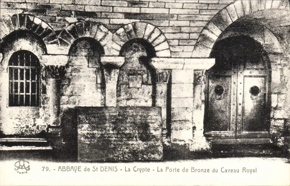 Abtei von St Denis — Die Krypta — Die Bronze-Tür des königlichen Sarges — Phototypie L'Aurille, Paris, n°79 - Vorderseite
