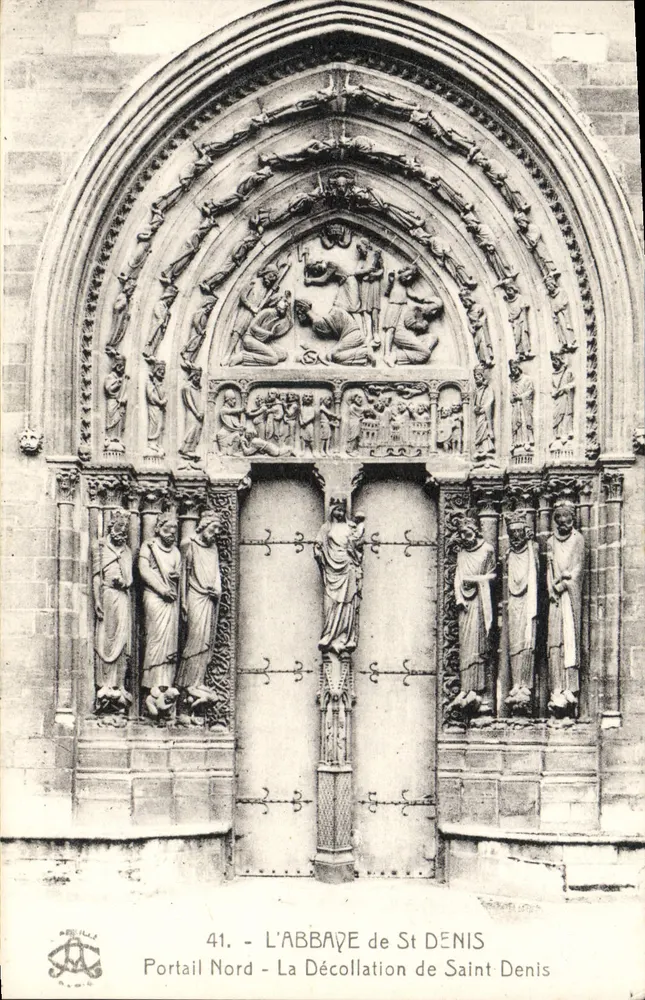 DIE ABBAYE von St DENIS — Nordportal — Die Enthauptung des hl. Denis — Phototypie "L'Abellio", Paris, n°41 - Vorderseite