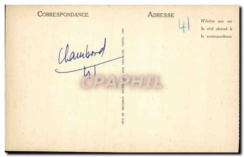 Chambord — A Igreja e a Escola — ND - Verso