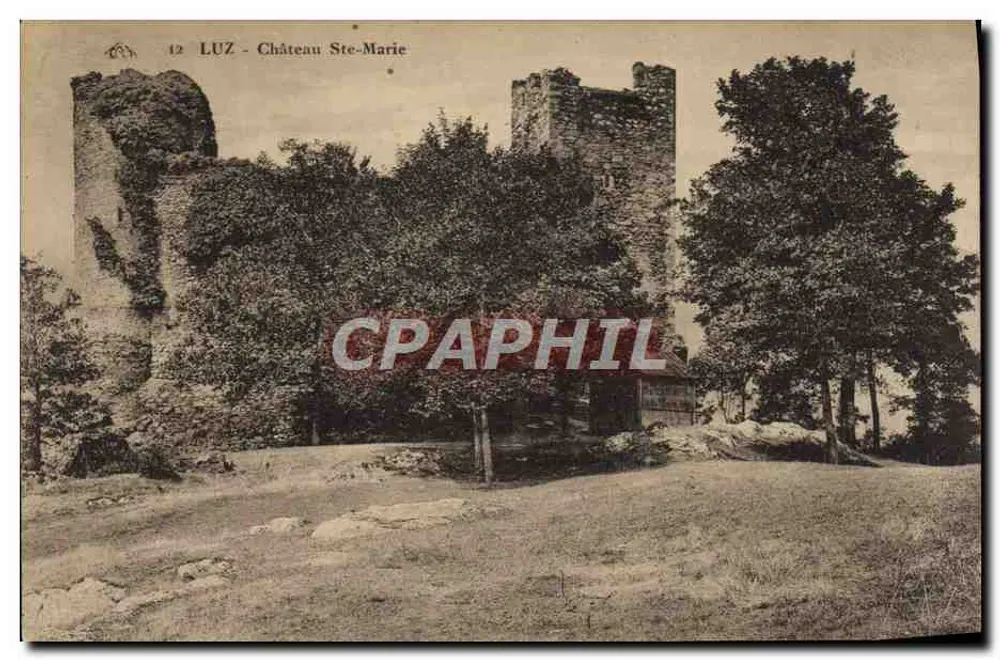 Luz - Castelo Ste-Marie — ruínas medievais — editor não identificado, n° de série 12 - Frente
