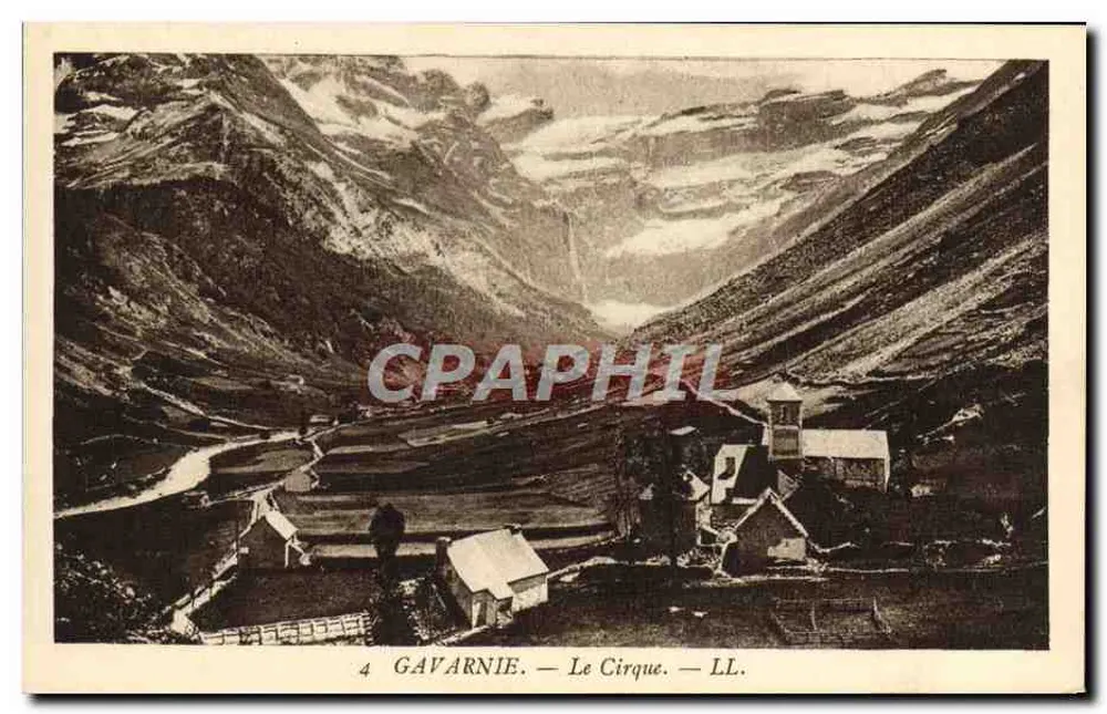 Gavarnie — Le Cirque — LL. — Imp. Letellier, Paris - Frente