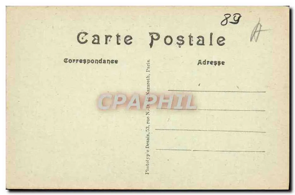 Auxerre — Apsis der Kirche Saint-Germain und das Krankenhaus — Photolyp'e Nazareth, Paris - Rückseite