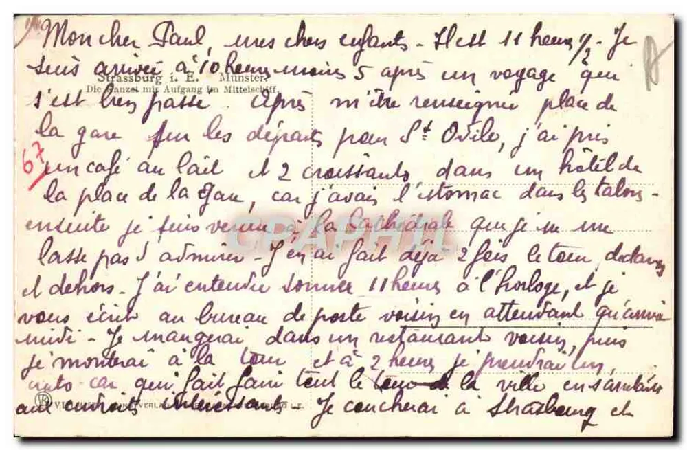 Púlpito e escada na Catedral de Estrasburgo — Estrasburgo i. E. Münster — CPAPHIL - Verso