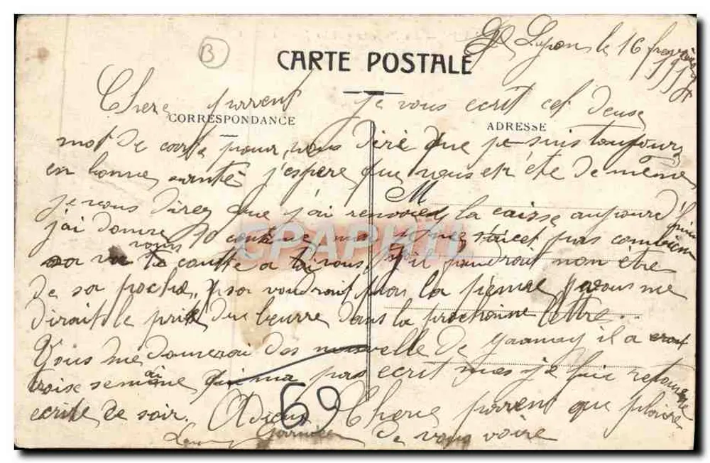 LYON — A Prefeitura e os Jardins — E. C. L. - Verso