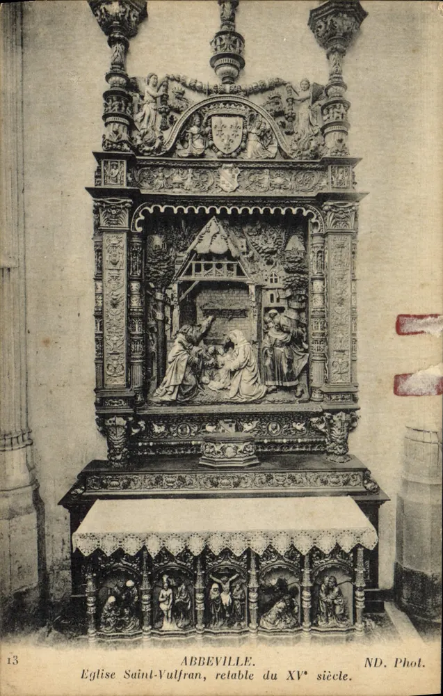 Abbeville — Retable de l'église Saint-Vulfran, du XVᵉ siècle — ND. Phot. - Frente