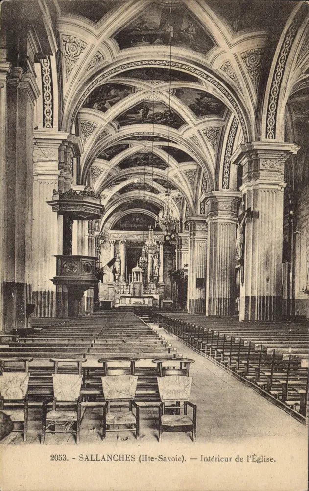 Sallanches (Hte-Savoie) — Interior da Igreja — L. Fauraz, editor - Frente
