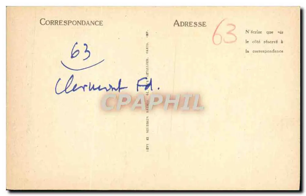 Clermont-Ferrand — Notre-Dame du Port — LL. — n° 334 - Verso