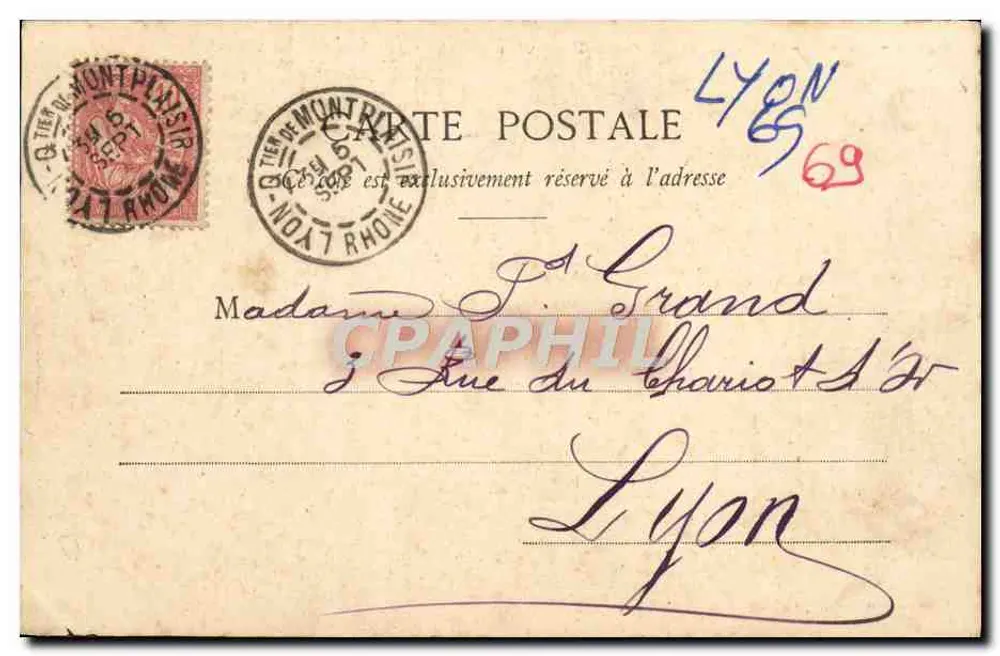 LYON - Coteau et Église de Fourvière — éditeur Coteau et Église de Fourvière, n° 8342 - Verso