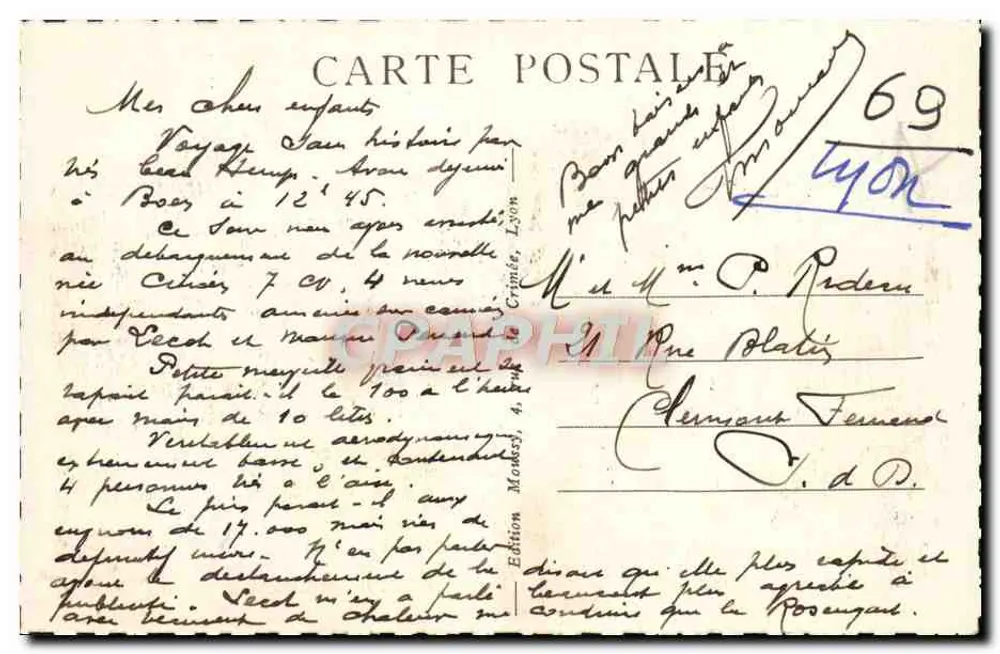 Fontäne Bartholdi — Lyon — Edition Lyon Artistique, n° M. 277 - Rückseite