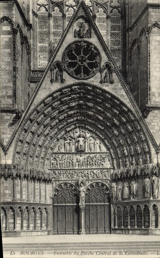 Bourges — Insieme del portale centrale della cattedrale — L. 15 - Recto