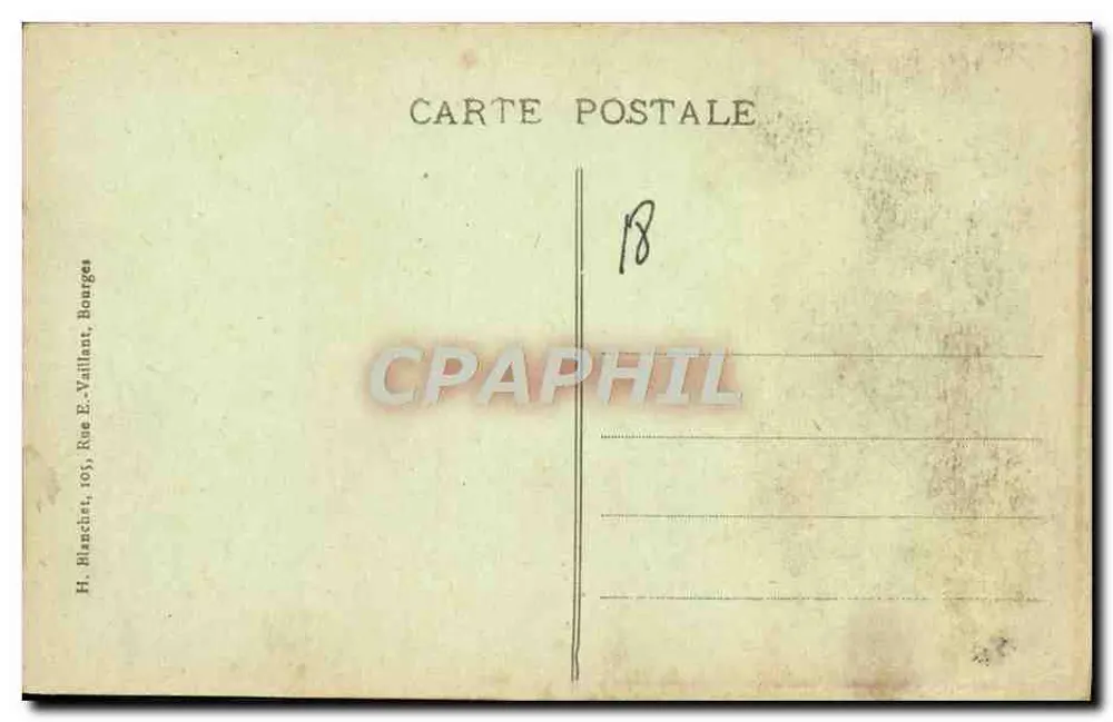 Bourges durch die Jahrhunderte — Ansicht aus dem Nordwesten der Stadt im 18. Jahrhundert — H. B. Futardite Nachbildung - Rückseite