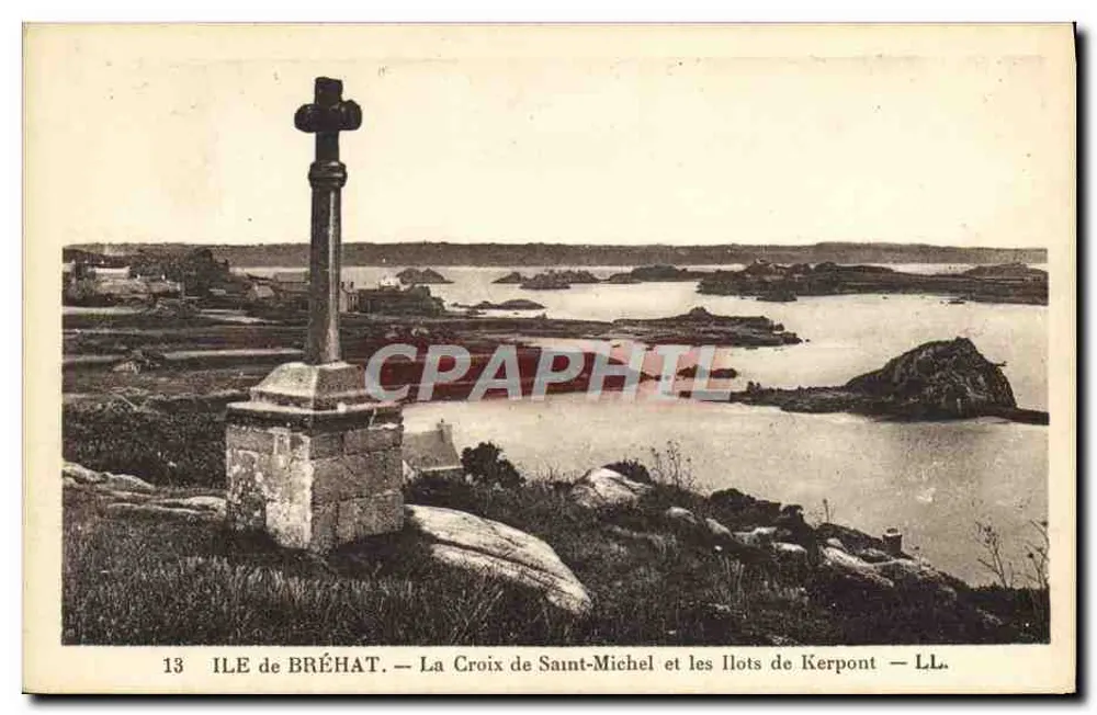 Insel Bréhat — Kreuz des heiligen Michel und die Inseln Kerpont — LL. n°13 - Vorderseite