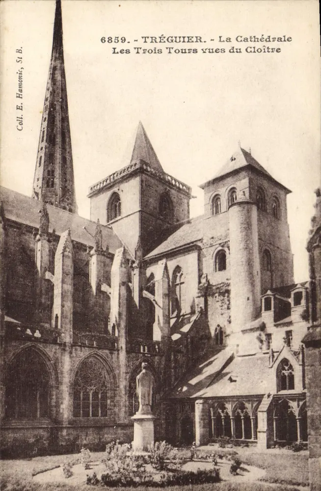 Tréguier - Die Kathedrale. Die drei Türme aus dem Cloister gesehen — Ausgabe St. B. Hamonic, Nr. 6859 - Vorderseite
