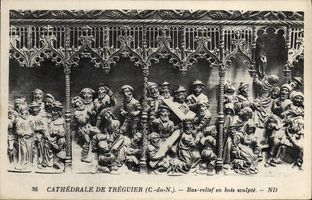 Kathedrale von Tréguier (C.-du-N.) — Holzgeschnitztes Basrelief — ND - Vorderseite