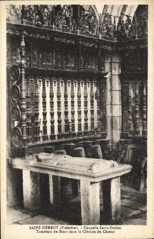 Grabmal des hl. Herbot — Kapelle Saint-Herbot — Finistère - Vorderseite