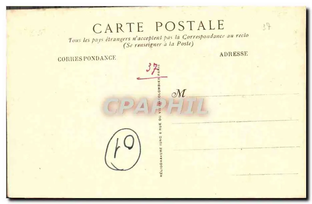 Notre-Dame d'Arz, statue miraculeuse — éditeur Héliographie Colombier, n° 37 - Verso