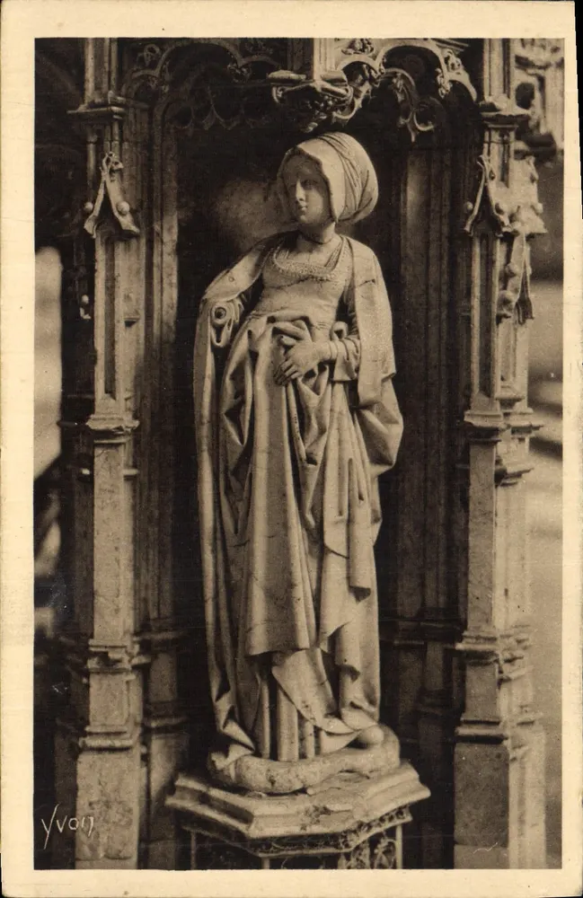 Bourg (Ain) — Kirche von Brou — Statue des Grabes von Philibert-le-Beau (Sibylle Nurembert) — Yvon - Vorderseite