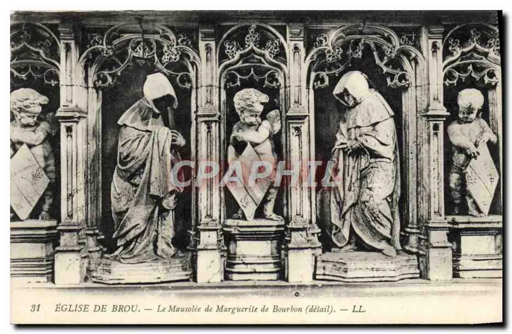 Kirche von Brou — Das Mausoleum von Marguerite de Bourbon (Detail) — LL. - Vorderseite