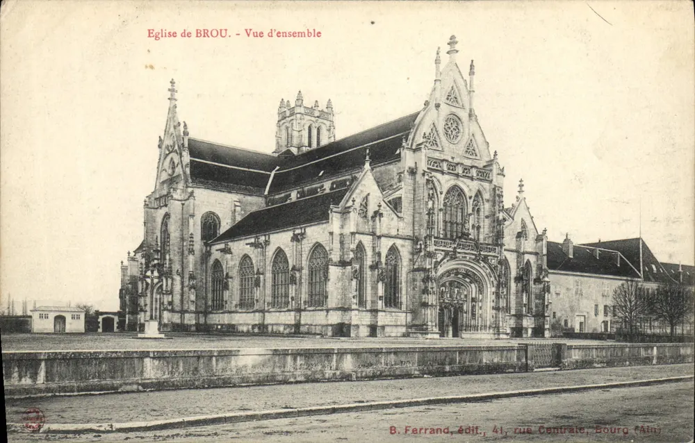 Igreja de Brou — Vista geral — B. Ferrand, 41, rue Centrale, Bourg (Ain) - Frente