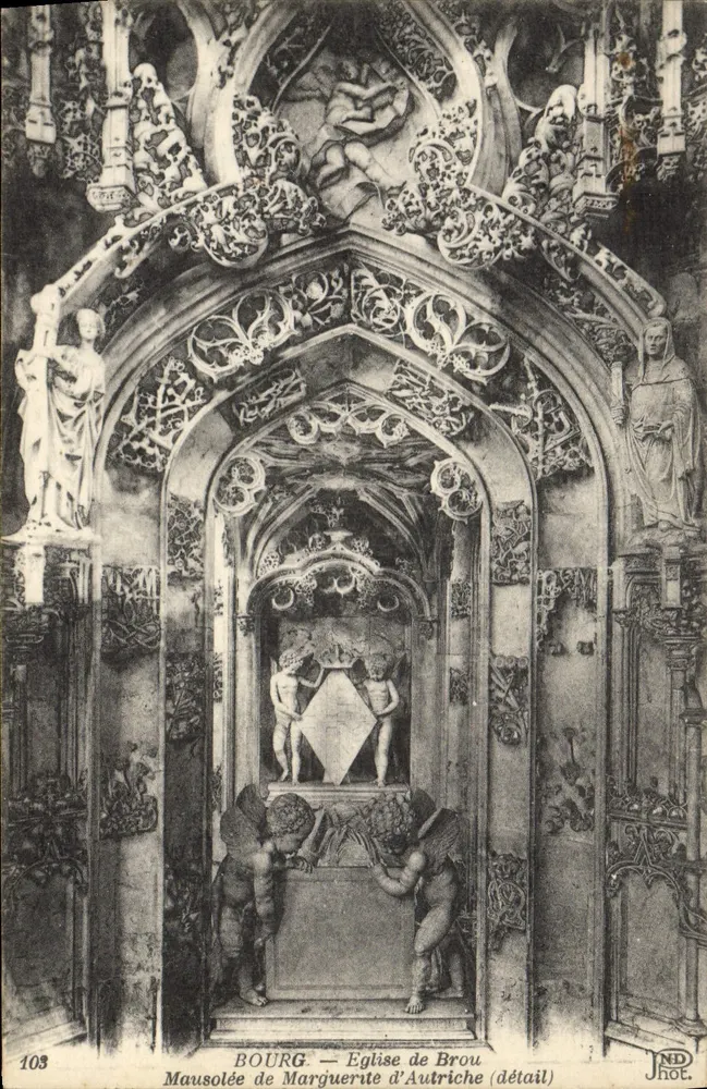Bourg — Kirche von Brou — Mausoleum von Marguerite d'Autrèche (detail) - Vorderseite