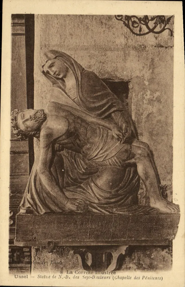 Ussel — Statue der N.-D. der Sieben Schmerzen (Chapelle des Pénitents) — Verlag Boulet - Ussel, n°8 - Vorderseite