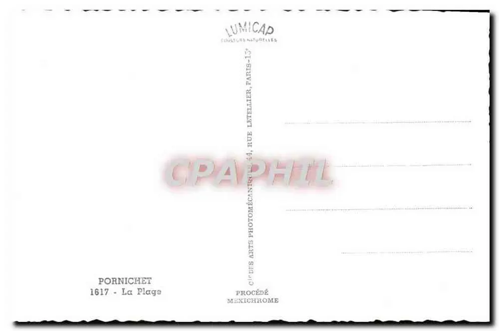 Pornichet — A Praia — Lumicap - Verso