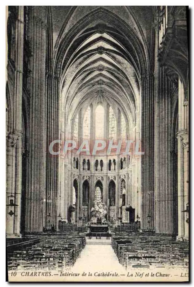 Chartres — Innenansicht der Kathedrale — Die Kirche und der Chor — L.T. - Vorderseite