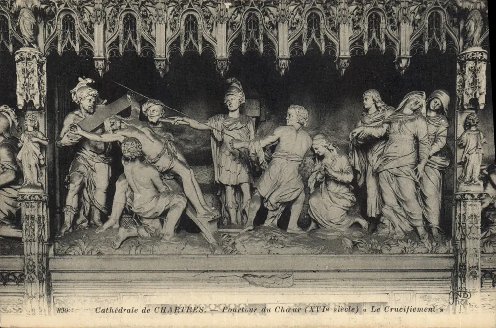 Catedral de Chartres — Paraíso do Coro (século XVI) « O Crucifixo » — NDHOT - Frente