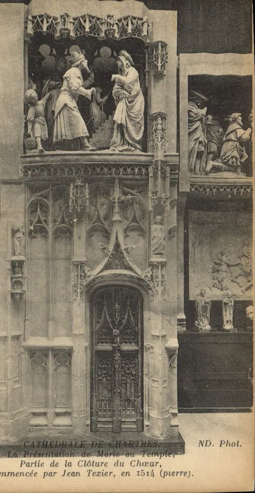Chartreser Kathedrale — Die Weihe Marias im Tempel, Teil der Chorwand, begonnen von Jean Tezier im Jahr 1514 (Stein) - Vorderseite