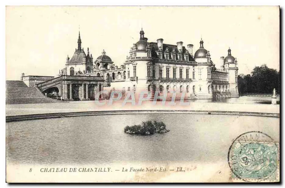 Castelo de Chantilly — Fachaleta Nordeste — Editor LL, n°8 - Frente