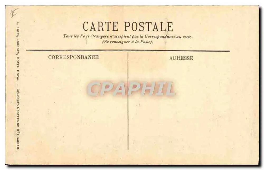 Lourdes — A Gruta — LL. — n°63 - Verso