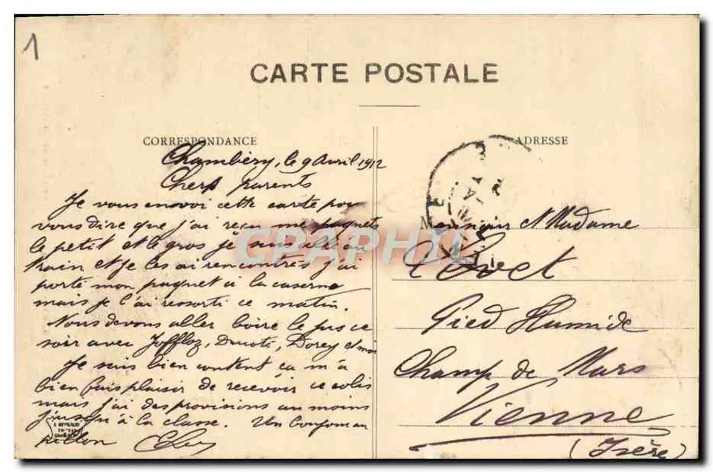 Chambéry - Ducal Castle - Saint-Dominique Gate — anonymer Verlag, n° 272 - Rückseite