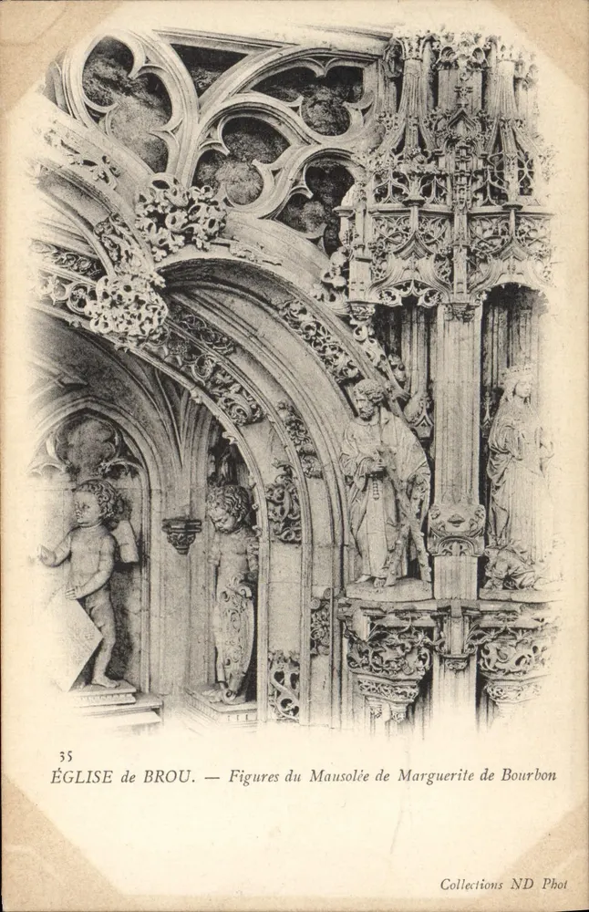 Kirche von Brou — Figuren vom Mausoleum Marguerite de Bourbon — Sammlung ND Phot - Vorderseite