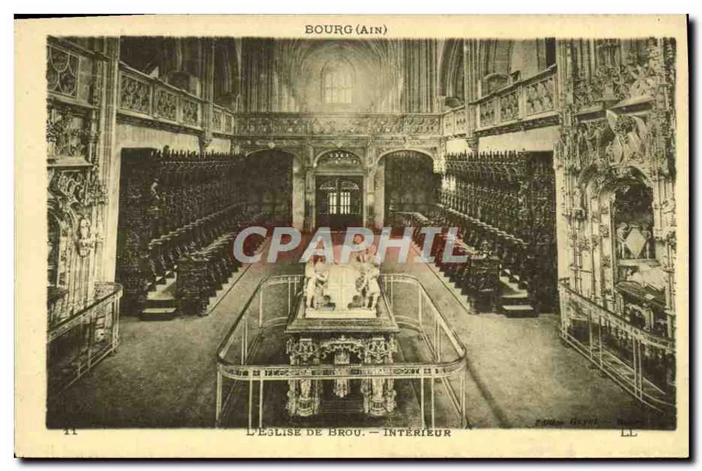 Bourg (Ain) — A Igreja de Brou — interior — editor Baudouin Gayet, Paris - Frente