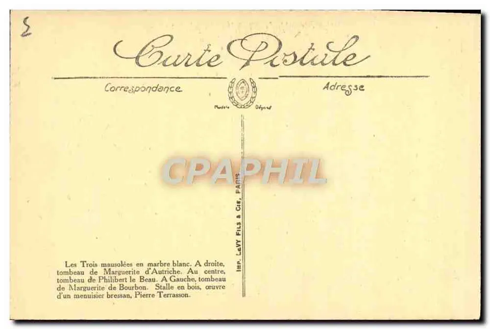 Bourg (Ain) — A Igreja de Brou — interior — editor Baudouin Gayet, Paris - Verso