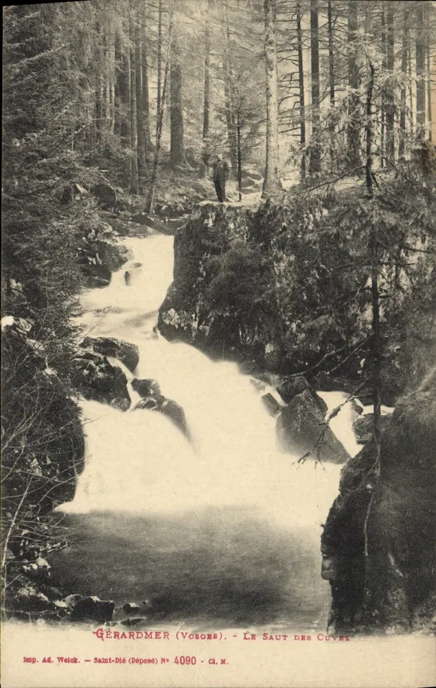 Gérardmer (Vosges) — O Salto dos Cuvers — Imp. Ad. Welch, Saint-Dié, N° 4090 - Frente