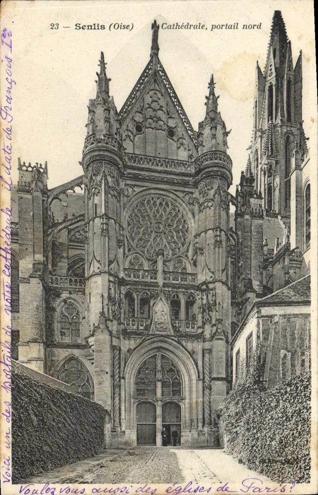 Senlis (Oise) — Catedral, portal norte — Editor Léon Léon - Anverso
