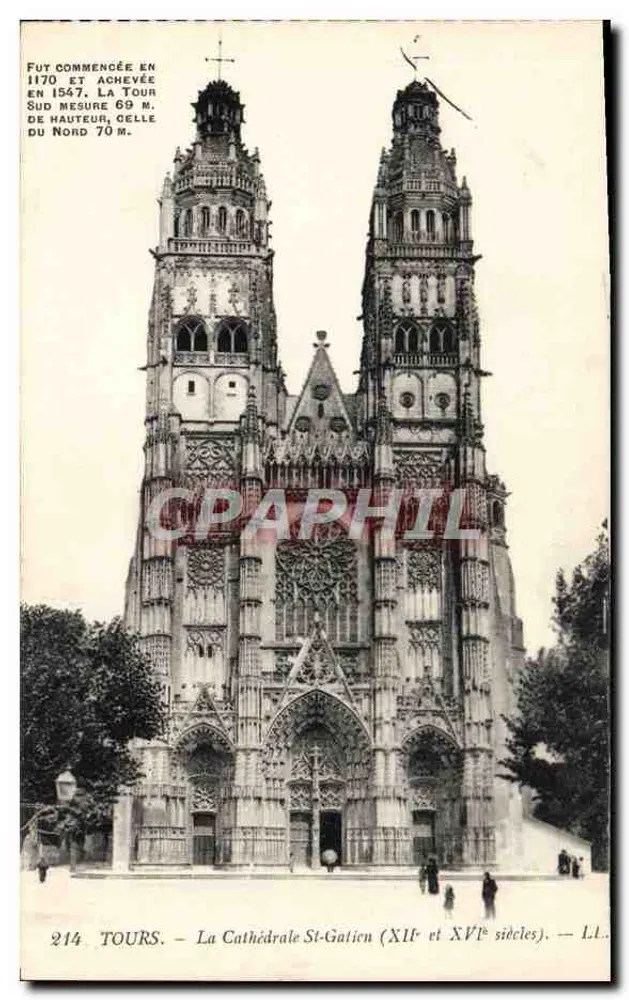 Tours — Die Kathedrale Saint-Gatien (12. und 16. Jahrhundert) — L.L. n° 214 - Vorderseite