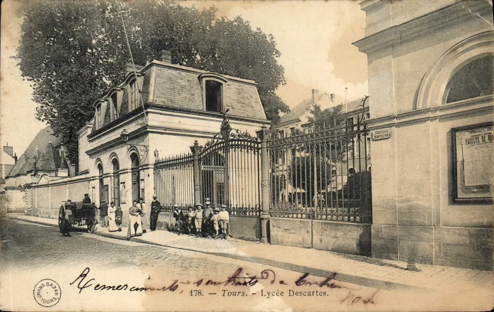 Tours — Lycée Descartes — éditeur Grand Bazar de Tours, n° 178 - Frente