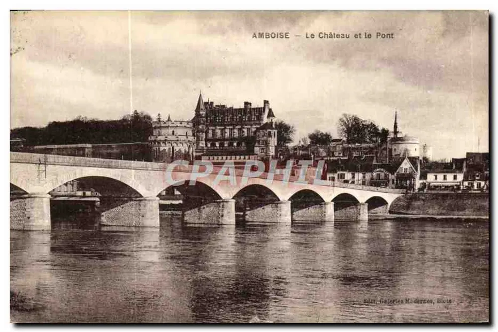Amboise — O Castelo e o Ponte — Burt, Galeries Modernes, Blois - Frente