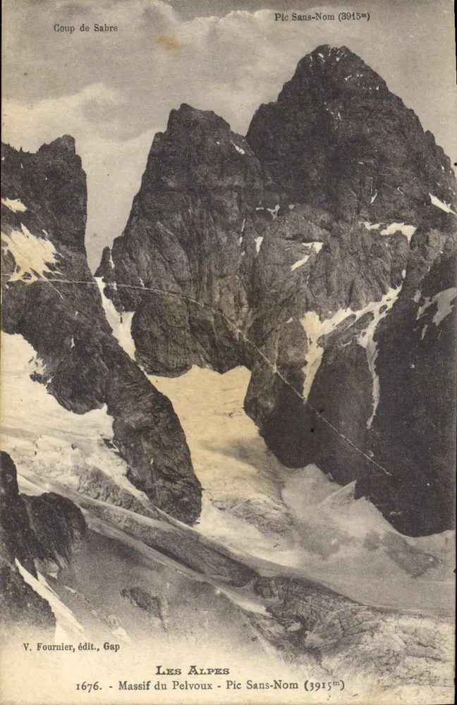 Pic Sans-Nom (3915m) — Massiv des Pelvoux — V. Fournier, Verlag, Gap - Vorderseite